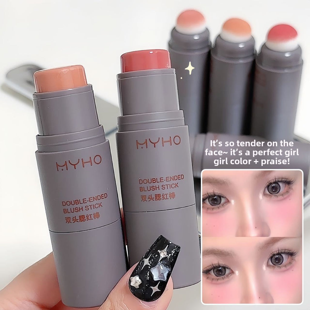 Natural rouge double sponge blush stick makeup