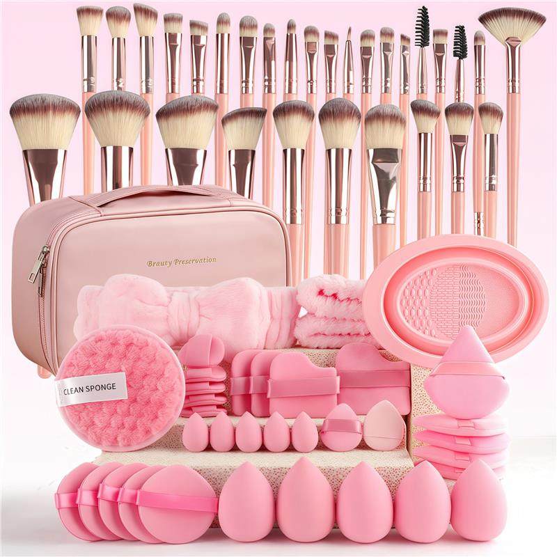 Makeup brushes, powder puffs, and beauty tools