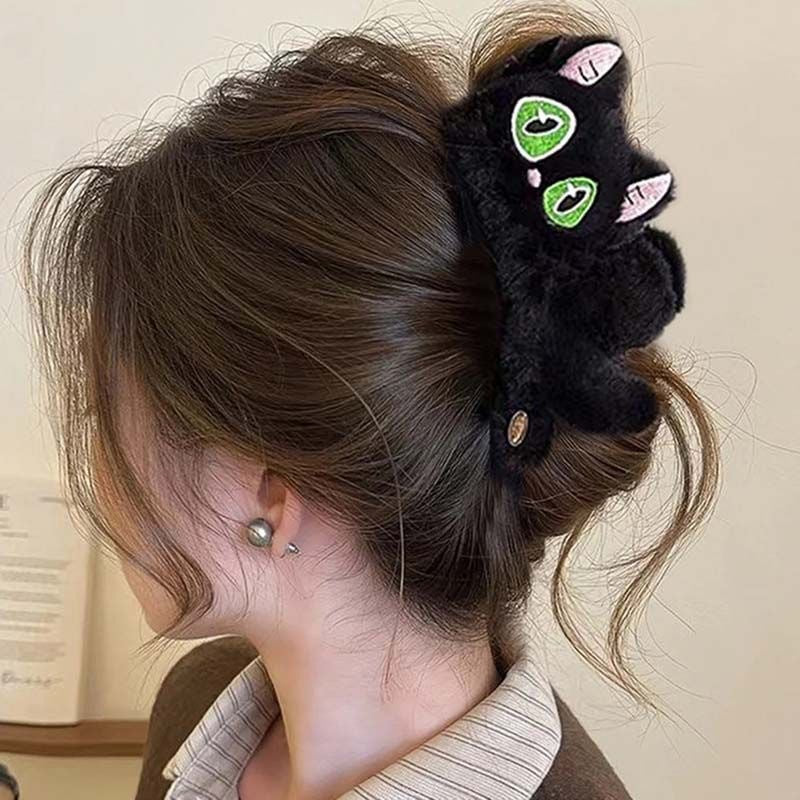 Fuzzy hair-pulling clips