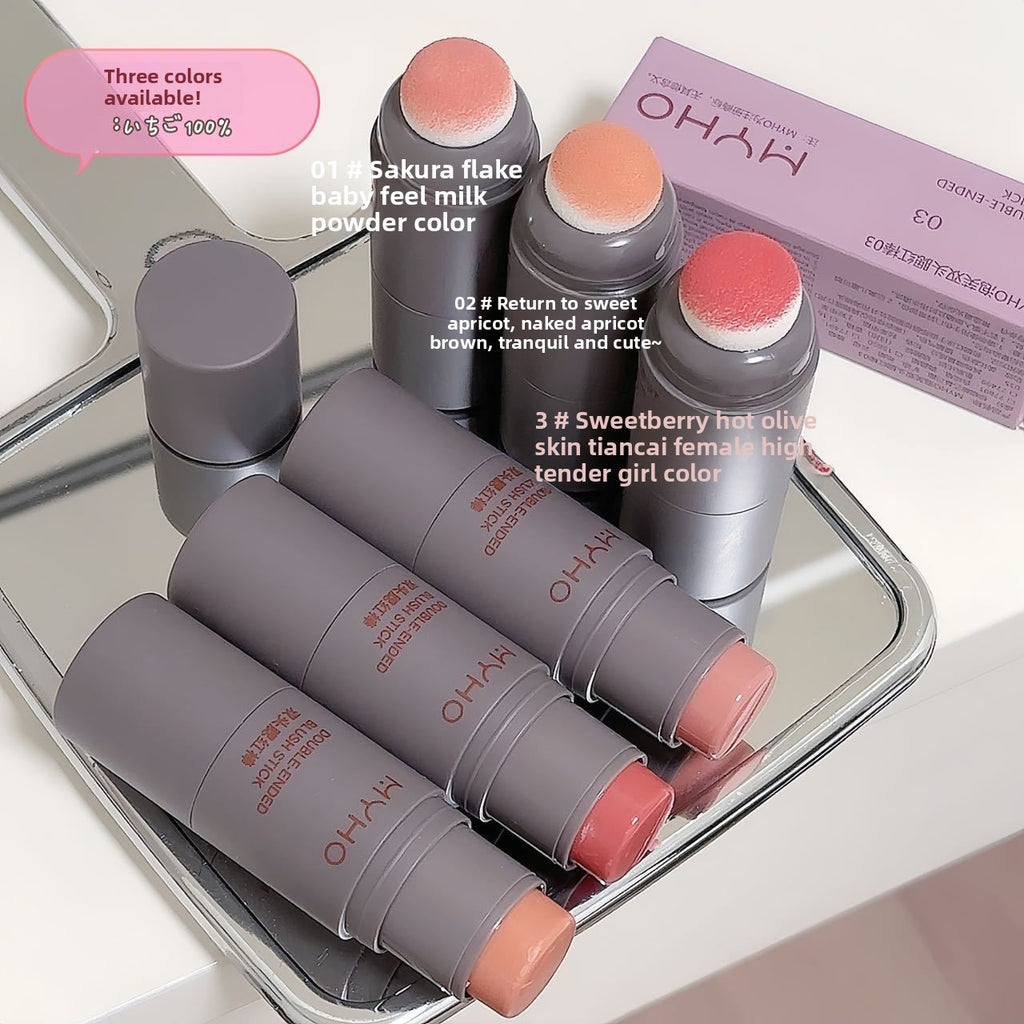 Natural rouge double sponge blush stick makeup